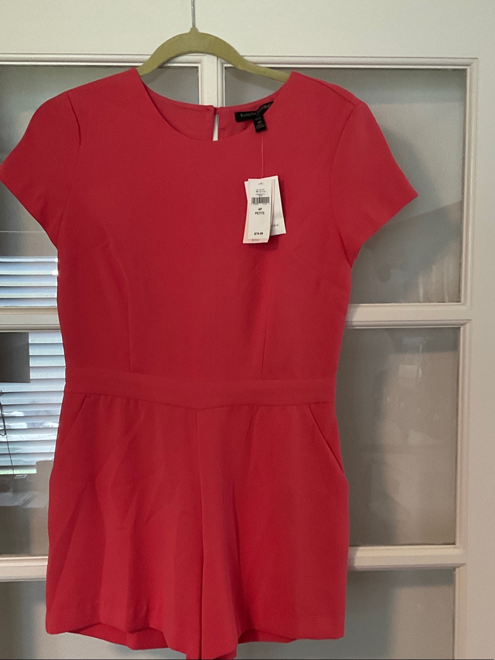 Banana Republic Women’s Coral-Red Short Sleeve Romper